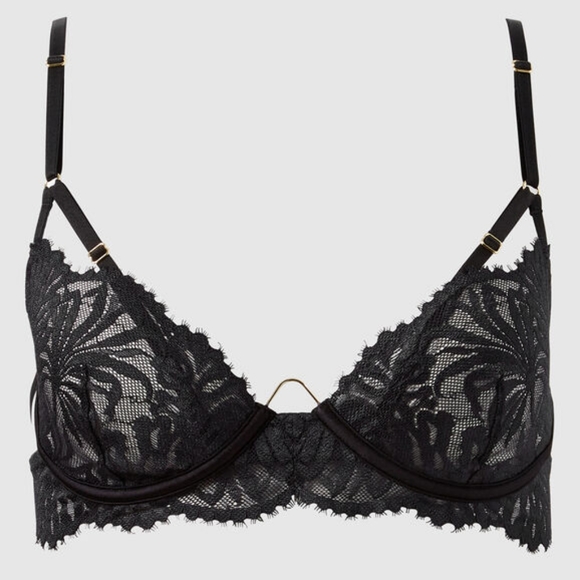 LA SENZA Black Strappy Unlined Lace Bra - Size XS, 32A - Picture 1 of 4
